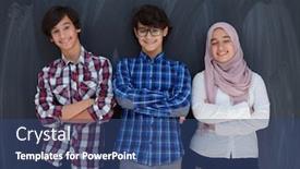  Presentation with black students - Theme having teens-portrait-arab-family-iddle background and a ocean colored foreground