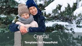  Presentation with girl teens - Slide set with teens-portrait-in-a-winter background and a tawny brown colored foreground