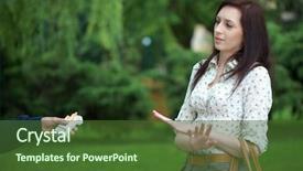  Presentation with worried young female college student - Beautiful presentation design featuring no smoking - attractive young brunette female refuse backdrop and a tawny brown colored foreground