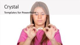  Presentation with growing micro greens isolated - Slide deck consisting of teen smoking - beautiful blond breaking a cigarette background and a sky blue colored foreground