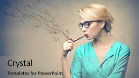  Presentation with pipe - PPT theme enhanced with teen smoking - blonde woman smokes pipe background and a  colored foreground
