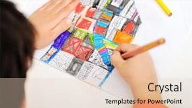  Presentation with childrens - Audience pleasing slides consisting of childrens hand with pencil draws backdrop and a lemonade colored foreground