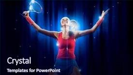  Presentation with winner - Beautiful presentation featuring teen smoking - female tennis player celebrating winner backdrop and a  colored foreground