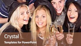  Presentation with champagne - Amazing presentation having teen smoking - group young people drink champagne backdrop and a coral colored foreground