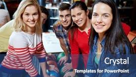 Presentation with entertainment - PPT layouts consisting of teens team - people leisure sport friendship background and a ocean colored foreground