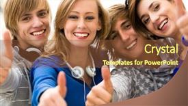  Presentation with teens - Presentation theme featuring teens with thumbs up background and a tawny brown colored foreground