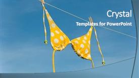  Presentation with copy space - Cool new presentation theme with teeny weeny yellow polka dot backdrop and a teal colored foreground