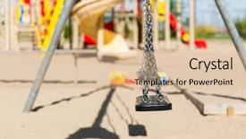  Presentation with childhood - Colorful PPT theme enhanced with teeter - childhood equipment and object concept backdrop and a lemonade colored foreground