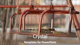 Presentation with playground - Beautiful presentation theme featuring teeter - closeup of aged swings backdrop and a violet colored foreground