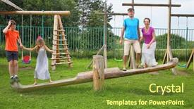  Presentation with parents teen - Slides featuring teeter - happy parents with son background and a tawny brown colored foreground