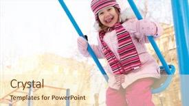  Presentation with swing - Slide deck consisting of teeter - little girl riding her backyard background and a  colored foreground