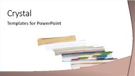  Presentation with tan book stack stacks of books - Colorful presentation theme enhanced with teeter - stack of books sitting backdrop and a  colored foreground