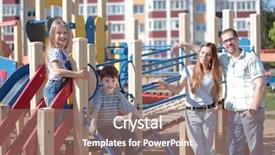  Presentation with young children - Beautiful theme featuring teeter - young family with children having backdrop and a coral colored foreground