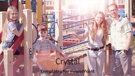  Presentation with young children - Cool new theme with teeter - young family with children having backdrop and a coral colored foreground