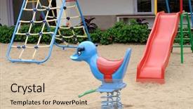 Presentation with play area - PPT theme enhanced with teeter totter - children play area background and a lemonade colored foreground
