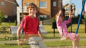  Presentation with swim boy - Cool new PPT theme with mooring rings in nyhavn canal quarter in copenhagen demark backdrop and a gray colored foreground