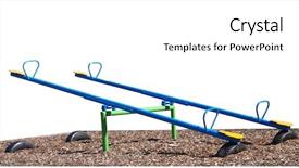  Presentation with clipping - Amazing PPT theme having teeter totter - two see saws isolated backdrop and a white colored foreground