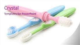  Presentation with dental radiologyfor children - Slide deck consisting of kids teeth - children's dental equipment isolated background and a lemonade colored foreground