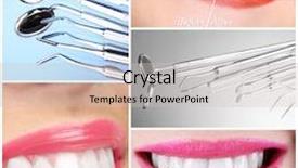  Presentation with tools - Beautiful PPT theme featuring teeth-care-concept-healthy-teeth backdrop and a soft green colored foreground