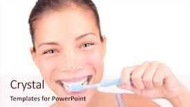  Presentation with toothpaste - Amazing presentation theme having teeth closeup of woman actual backdrop and a lemonade colored foreground