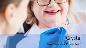  Presentation with counseling - PPT theme consisting of teeth colors before dental bleaching background and a teal colored foreground