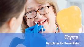  Presentation with counseling - Beautiful PPT layouts featuring teeth colors before dental bleaching backdrop and a teal colored foreground