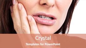  Presentation with woman in agriculture - PPT theme with teeth gum - woman with a toothpain background and a coral colored foreground