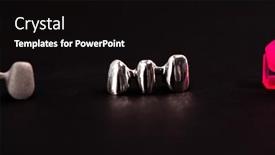  Presentation with implant - PPT theme enhanced with teeth-implant-and-crown-installation background and a black colored foreground