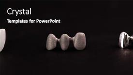  Presentation with crown - Slides consisting of teeth-implant-and-crown-installation background and a black colored foreground