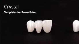  Presentation with implant - PPT theme having teeth-implant-and-crown-installation background and a black colored foreground