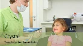  Presentation with teen girl tech - Cool new PPT theme with hematology or hematologist medical field backdrop and a ocean colored foreground.