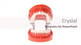  Presentation with dentures - PPT theme enhanced with teeth-or-dentures-isolated background and a lemonade colored foreground