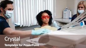  Presentation with private practice - Amazing PPT theme having prothetiks - dentist and his assitant working backdrop and a  colored foreground