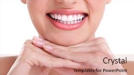  Presentation with beautiful black women smiling - PPT theme with teeth whitening - beautiful healthy smile background and a coral colored foreground