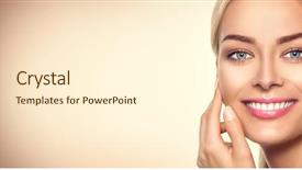  Presentation with indian woman face beauty - Presentation consisting of teeth whitening - beauty model woman face beauty background and a cream colored foreground