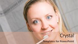  Presentation with electrical - Slides enhanced with teeth with an electrical toothbrush background and a coral colored foreground