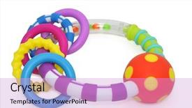  Presentation with oktoberfest bavarian white and blue - Presentation theme enhanced with teeths - baby rattle on white background background and a lilac colored foreground