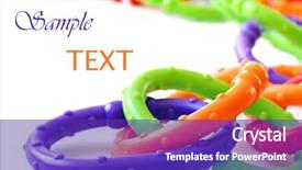  Presentation with baby toy - PPT theme consisting of teeths - brightly colored plastic chain links background and a violet colored foreground