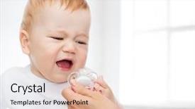  Presentation with baby crying - Slide deck consisting of teeths - child and toddle concept background and a lemonade colored foreground