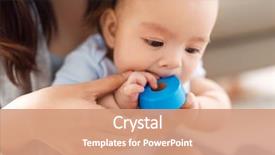  Presentation with mother baby - PPT theme consisting of teeths - childhood and family concept background and a coral colored foreground