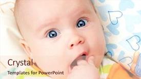  Presentation with baby girl announcement - Slides enhanced with teeths - cute little baby girl holding background and a lemonade colored foreground