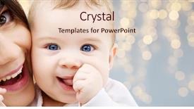  Presentation with happy baby - Theme with teeths - family and motherhood concept background and a lemonade colored foreground