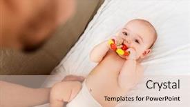  Presentation with diaper - Colorful PPT theme enhanced with teeths - family parenthood and teething concept backdrop and a lemonade colored foreground