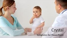  Presentation with baby doctor - Slide set featuring teeths - medicine healthcare pediatry and people background and a  colored foreground