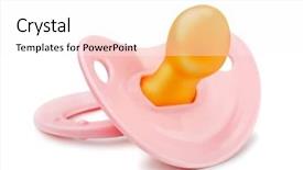  Presentation with orthodontic - Presentation theme featuring teeths - pink orthodontic pacifier isolated background and a pink colored foreground