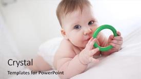  Presentation with baby toy - Amazing PPT theme having teeths - portrait of six month old backdrop and a lemonade colored foreground
