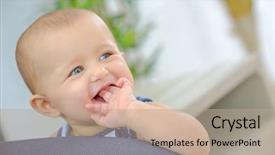  Presentation with baby smile - Amazing presentation design having teeths - smiling baby with fingers backdrop and a  colored foreground