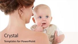  Presentation with parenting - Audience pleasing PPT layouts consisting of teeths - young mother with sweet son backdrop and a coral colored foreground