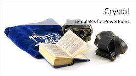  Presentation with prayers - Presentation theme consisting of tefillin - phylacteries worn by jewish background and a white colored foreground