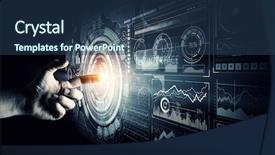  Presentation with virtual - Slide set enhanced with tehnology - virtual tehnologies in use mixed background and a ocean colored foreground